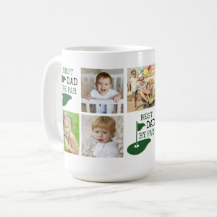 BEST DAD BY PAR 7 Photo Collage Golf Coffee Mug