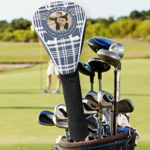 Best Dad By Par Buffalo Plaid Fathers Day Photo Golf Head Cover
