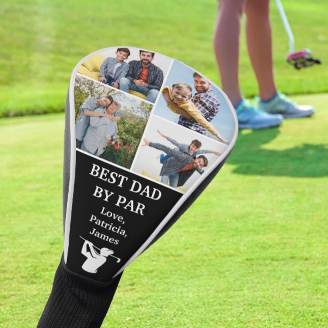 Best Dad by Par Custom 4 Photo Father's day  Golf Head Cover (Creator Uploaded)
