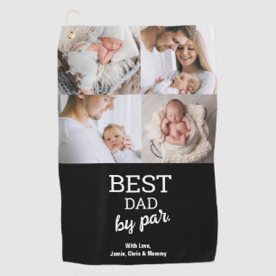 Best Dad by Par Custom 4 photos collage Golf Towel