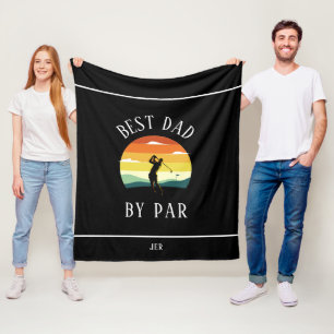 Best Dad By Par Custom Fleece Blanket