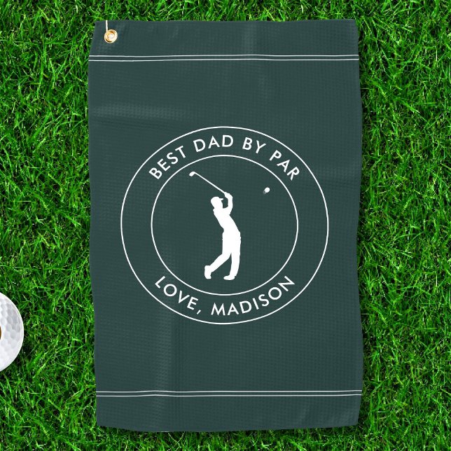 Best Dad By Par Custom Golfer Name Personalised Golf Towel (Creator Uploaded)