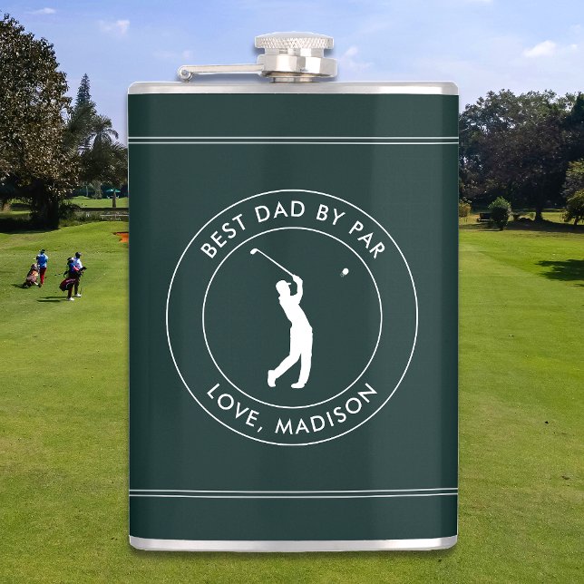 Best Dad By Par Custom Golfer Name Personalised Hip Flask (Creator Uploaded)