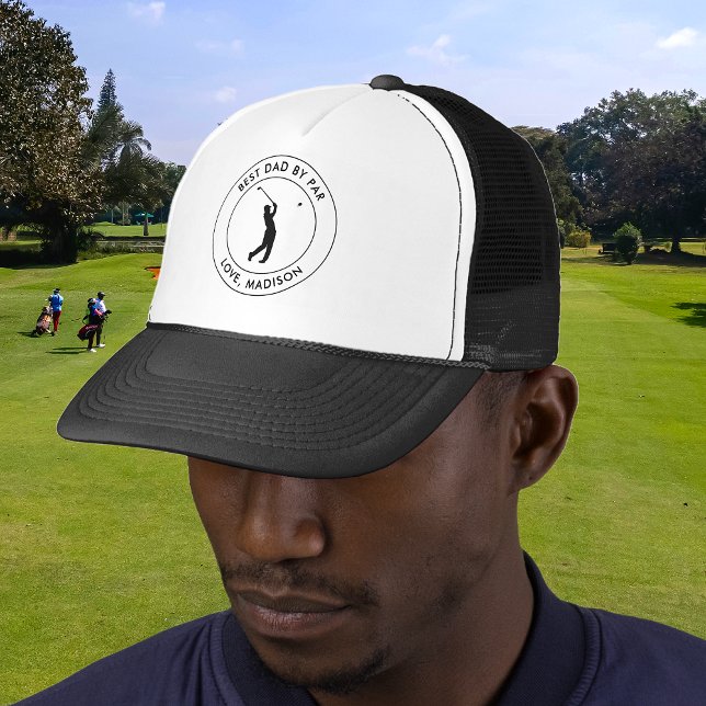 Best Dad By Par Custom Golfer Name Personalised Trucker Hat (Creator Uploaded)