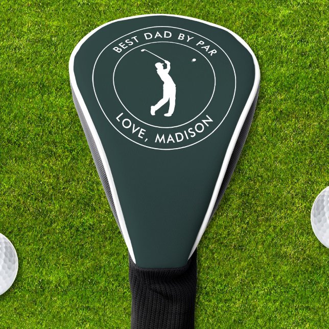 Best Dad By Par Custom Golfer Name Text Golf Head Cover (Creator Uploaded)