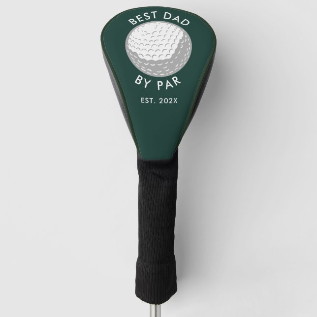 Best Dad by Par Custom Minimalist Golf Head Cover (Front)