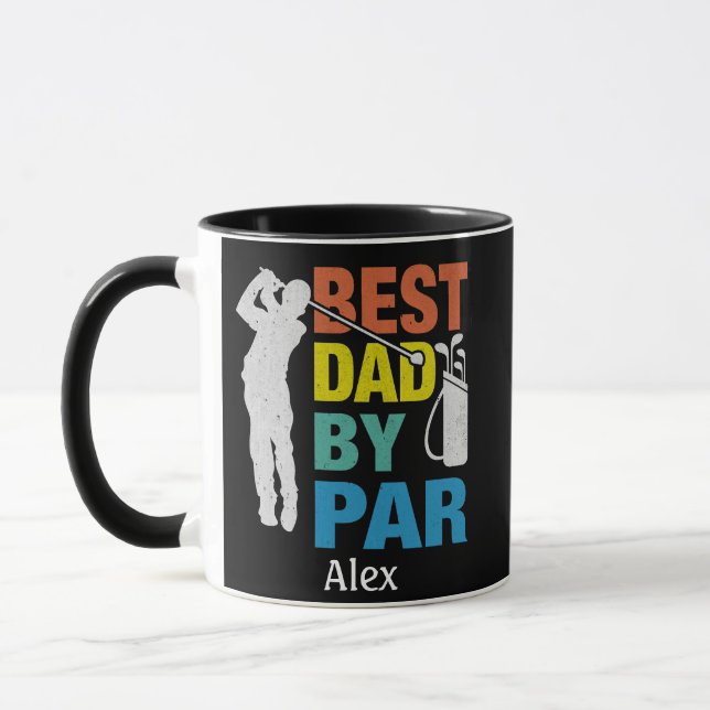 Best Dad By Par Custom Name Father's Day Mug (Left)