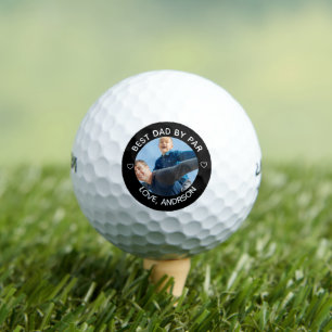 Best Dad By Par Custom Name Photo Father's Day Golf Balls
