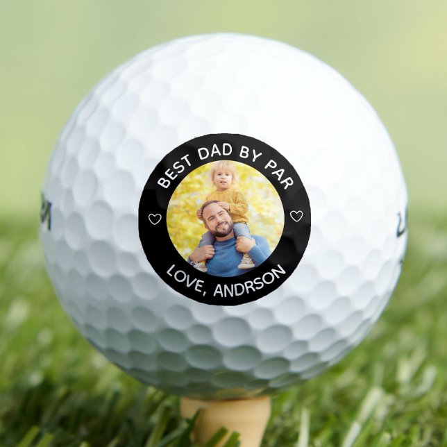 Best Dad By Par Custom Name Photo Father's Day  Golf Balls (Creator Uploaded)