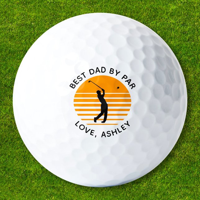 Best Dad By Par Custom Name Text Personalised Golf Balls (Creator Uploaded)