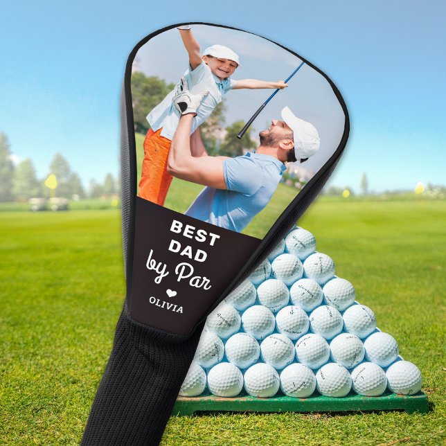 Best DAD By Par Custom Photo Father's Day Golf Head Cover (Creator Uploaded)