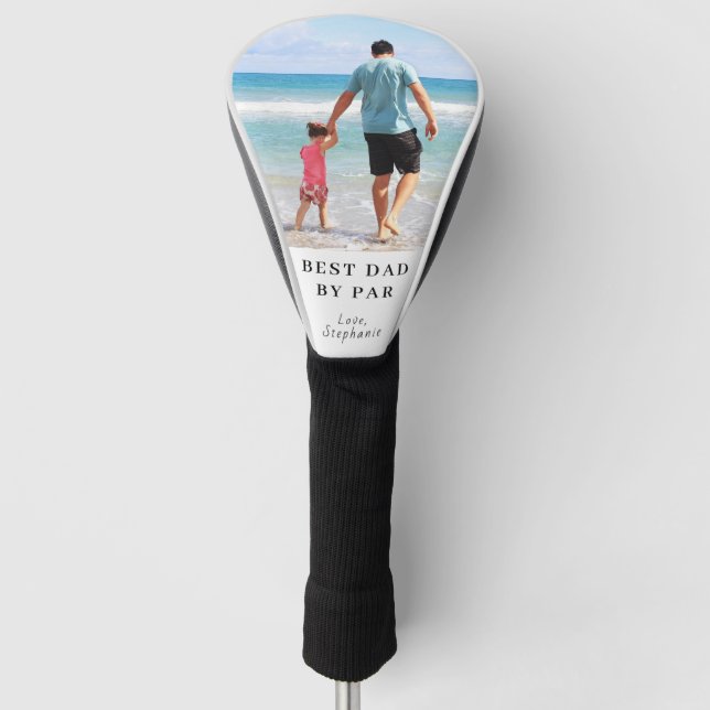 Best Dad By Par Custom Photo Golf Head Cover (Front)