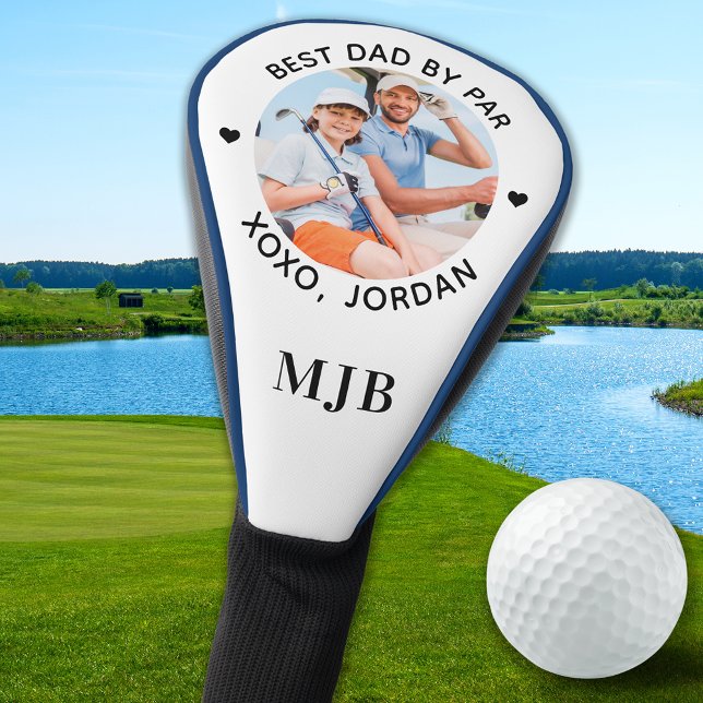 BEST DAD BY PAR Custom Photo Personalised Monogram Golf Head Cover (Creator Uploaded)