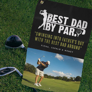 Best Dad By Par Custom Quote & Photo Golf Towel