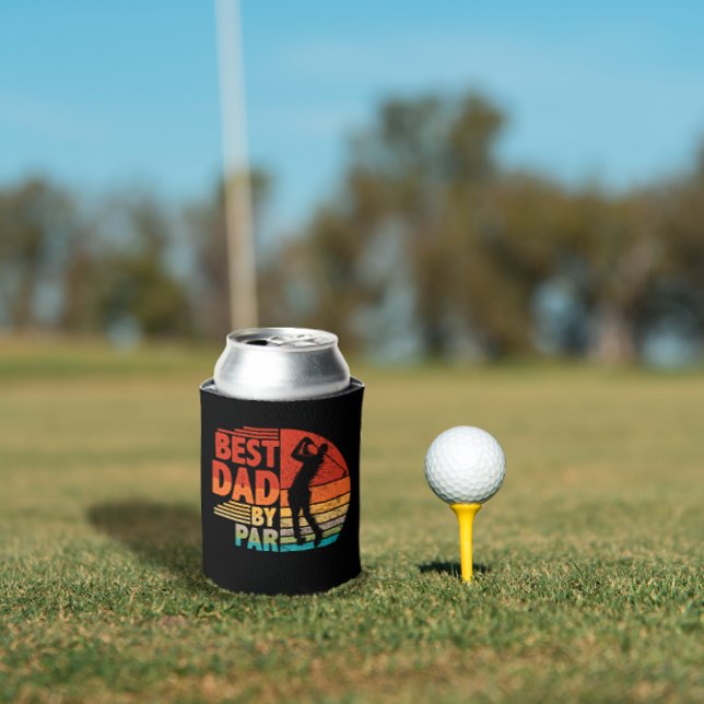 Best Dad By Par Daddy Father's Day Gifts Golf Can Cooler (Creator Uploaded)