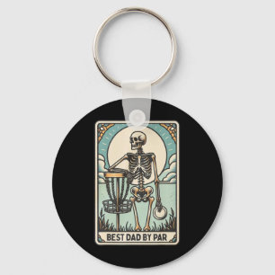 Best Dad By Par - Disc Golf Dad Skeleton Key Ring