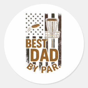 Best Dad By Par - Disc Golf Funny Camo  Classic Round Sticker