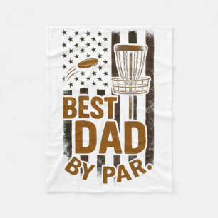 Best Dad By Par - Disc Golf Funny Camo  Fleece Blanket