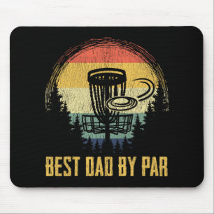 Best Dad By Par Disc Golf Funny Frisbee Father's D Mouse Pad