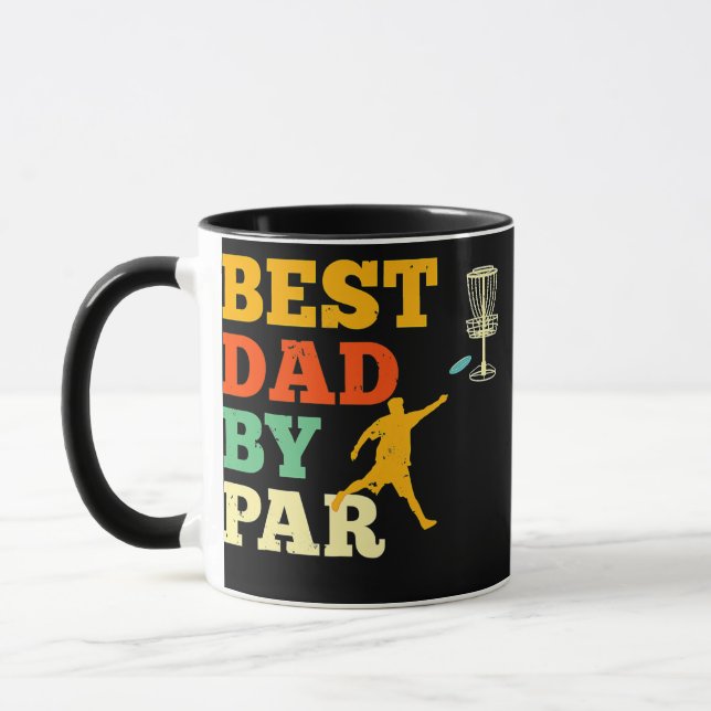 Best Dad By Par Disc Golf Lover Frisbee Golfing Mug (Left)