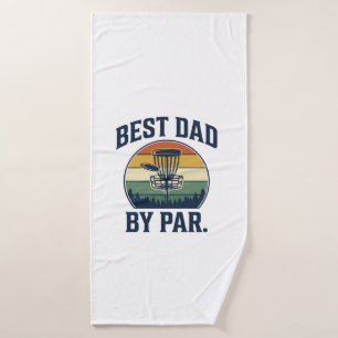 Best Dad By Par Disc Golf Vintage Sunset Design_1 Bath Towel