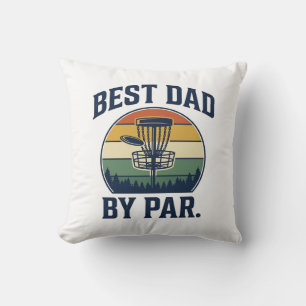 Best Dad By Par Disc Golf Vintage Sunset Design_1 Cushion