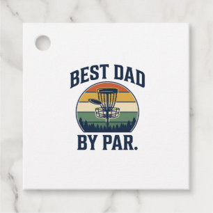 Best Dad By Par Disc Golf Vintage Sunset Design_1 Favour Tags