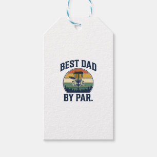Best Dad By Par Disc Golf Vintage Sunset Design_1 Gift Tags