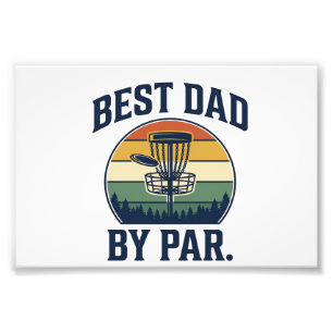 Best Dad By Par Disc Golf Vintage Sunset Design_1 Photo Print