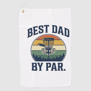 Best Dad By Par Disc Golf Vintage Sunset Design_1 Towel