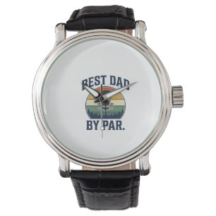 Best Dad By Par Disc Golf Vintage Sunset Design_1 Watch