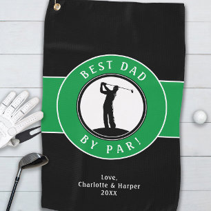 Best Dad By Par Elegant Sports Golfer Custom Golf Towel