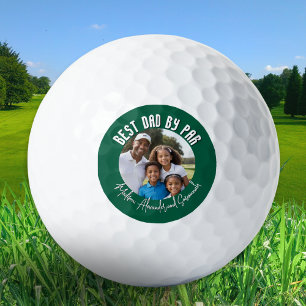 Best Dad by Par Father's Day Custom Photo Golf Balls