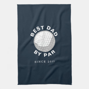 Best Dad By Par Fathers Day Custom Year Tea Towel
