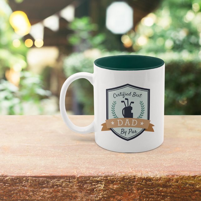 Best Dad By Par | Father's Day Golf Lover Two-Tone Coffee Mug (Creator Uploaded)
