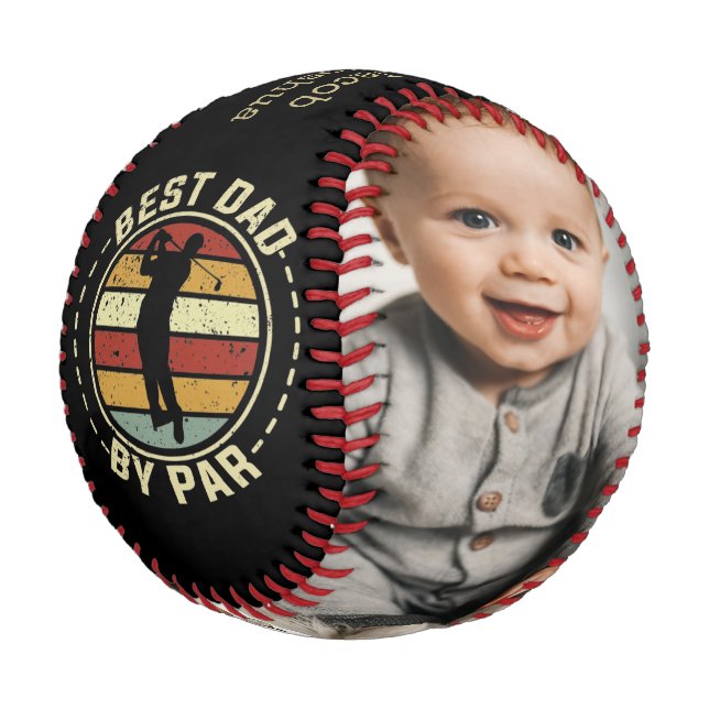 Best Dad by Par Father's Day Photo Baseball (Angled)