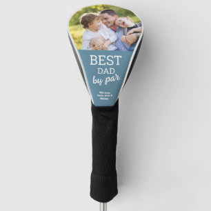 Best Dad by Par Father's day Photo Dusty Blue Golf Head Cover