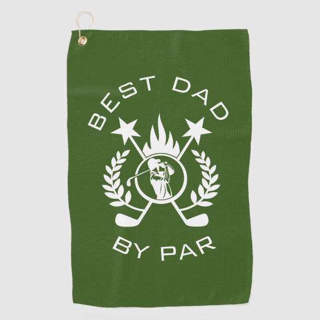 Best Dad by Par Father's Gift  Golf Towel (Front)