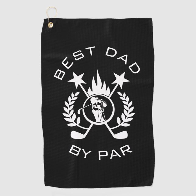 Best Dad by Par Father's Gift  Golf Towel (Front)
