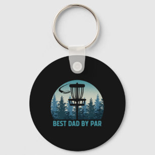 Best Dad By Par Funny Disc Golf Frisbee Golfer Fat Key Ring