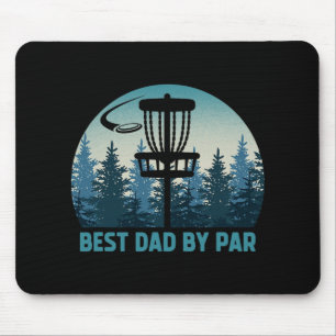 Best Dad By Par Funny Disc Golf Frisbee Golfer Fat Mouse Pad