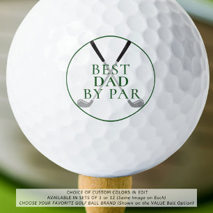 BEST DAD BY PAR Funny Green Golf Clubs Balls