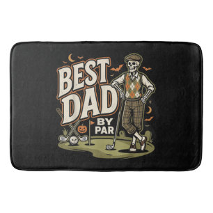 Best Dad By Par Funny Halloween Golf Skeleton Bath Mat