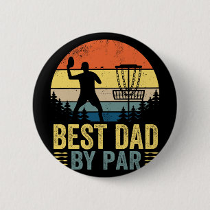 Best Dad By Par Funny Vintage Disc Golf Lovers Dad 6 Cm Round Badge