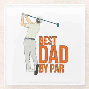 Best Dad By Par Glass Coaster
