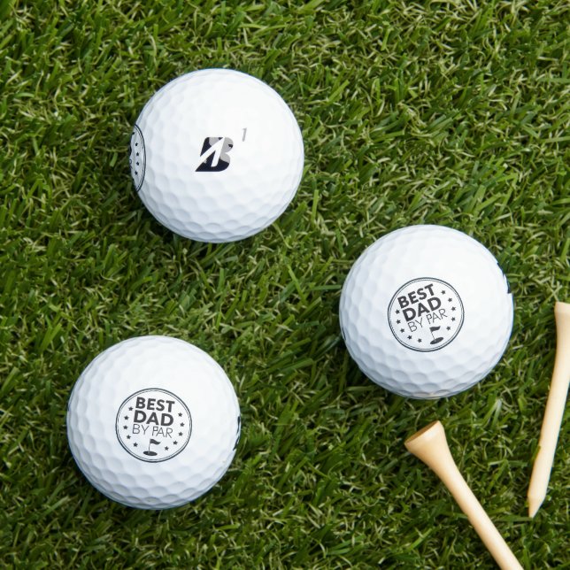 Best Dad By Par Golf Badge Design Golf Balls (Insitu Grass)