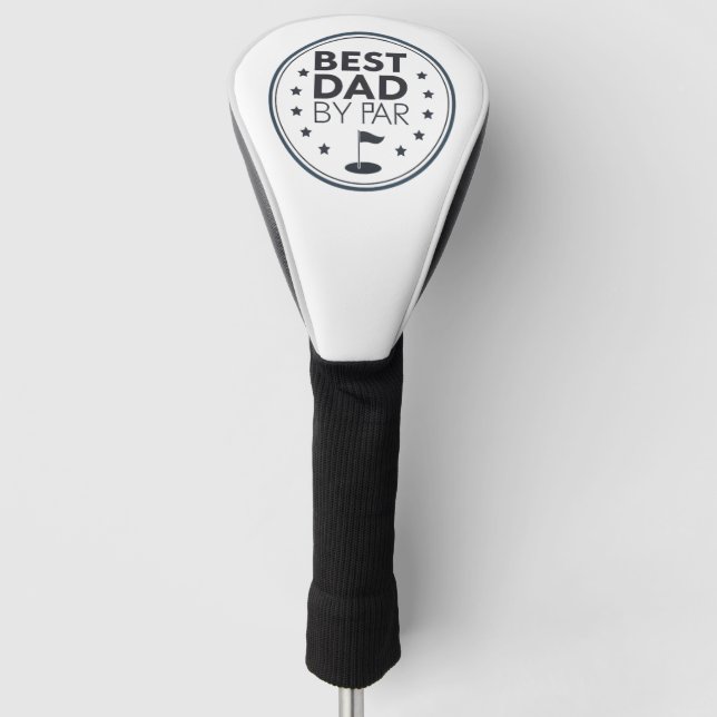 Best Dad By Par Golf Badge Design Golf Head Cover (Front)