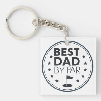 Best Dad By Par Golf Badge Design Key Ring