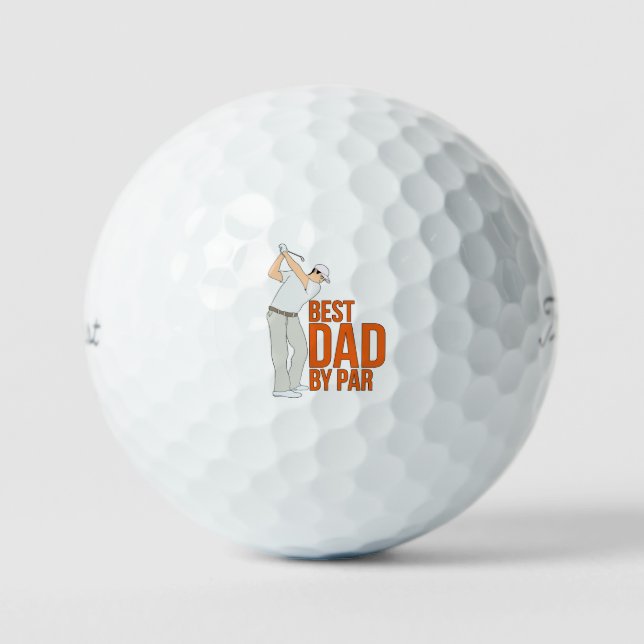 Best Dad By Par Golf Balls (Front)