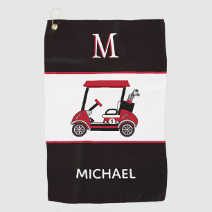 Best Dad by Par Golf Cart Monogram Name   Towel